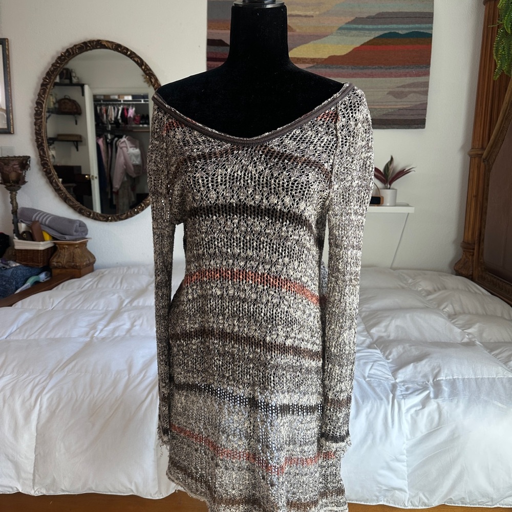 Free People VINTAGE Off-the-Shoulder OPEN BACK Sweater